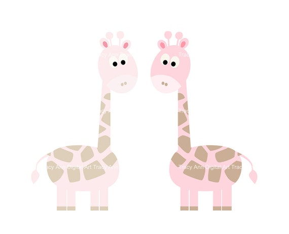 Giraffe Clip Art Baby Pink Giraffe clipart commercial and