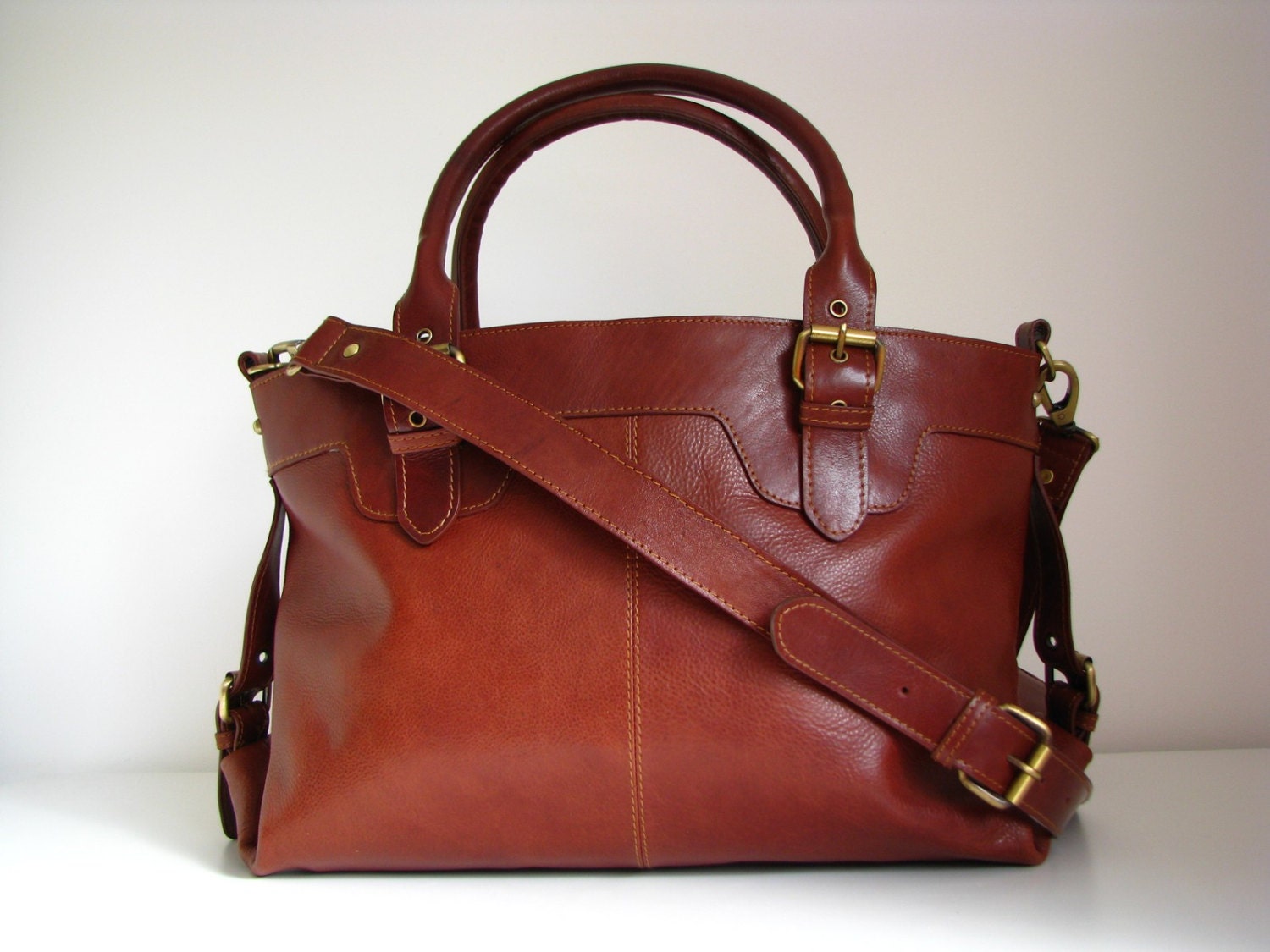 Large Leather Purse in Tan