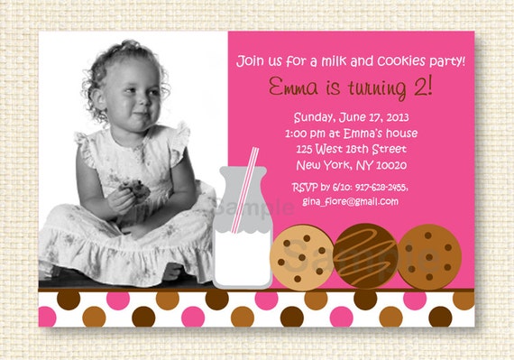 Milk and Cookies Birthday Invitation Il_570xn