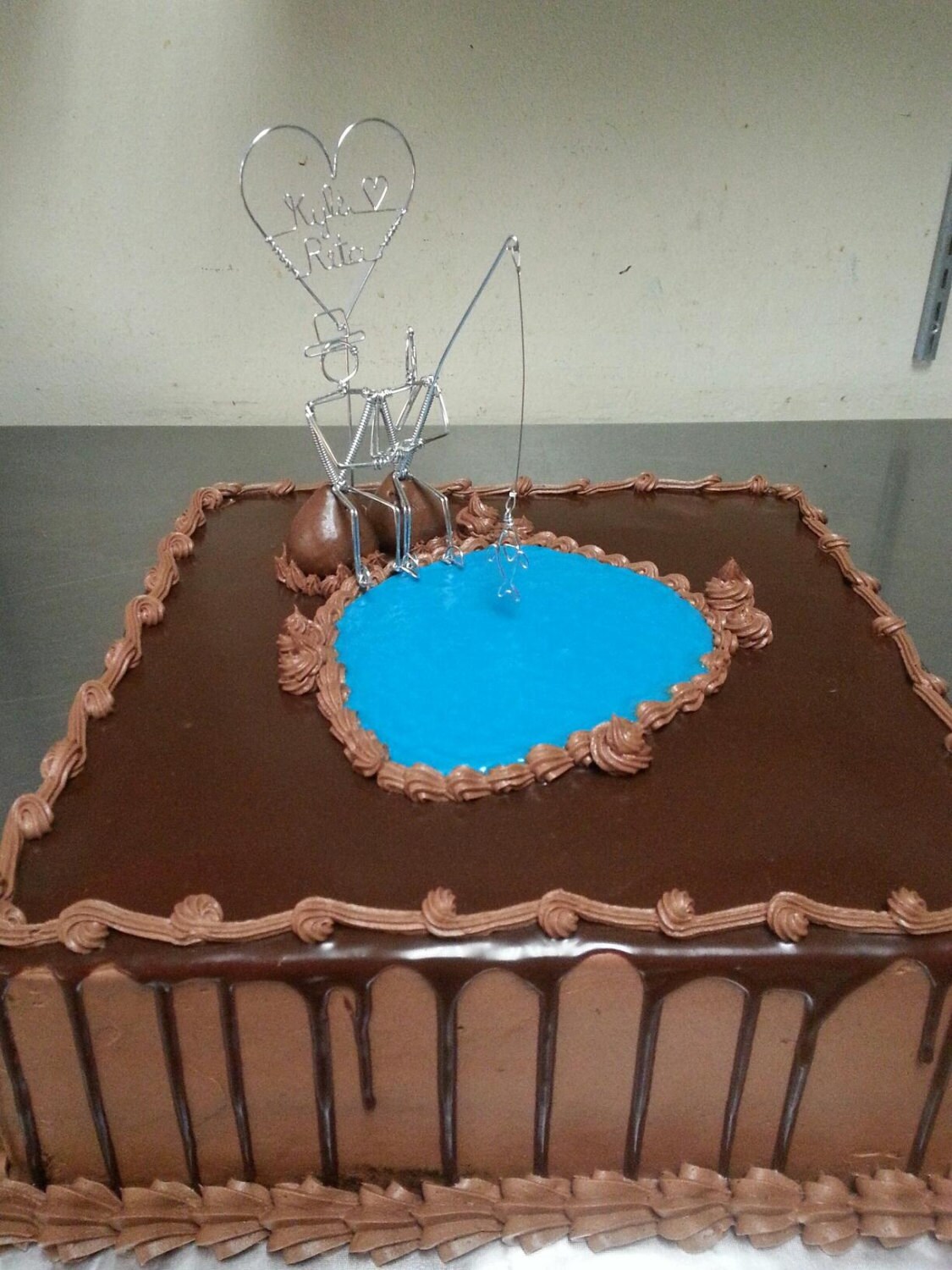 GONE FISHING Wedding Cake Topper by HeatherBoydWire on Etsy