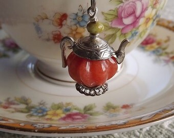 Pumpkin Tea Charm, Pumpkin Tea Pot, Autumn Tea Charm, Halloween Tea Charm, Tea Ball, Tea Strainer