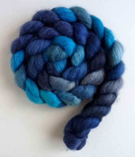 Mixed BFL/ Silk Roving Hand Painted Spinning by threewatersfarm