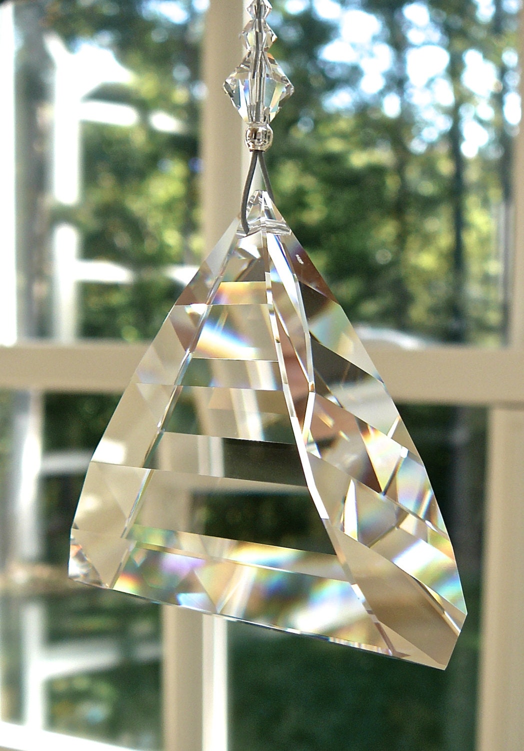 Swarovski Crystal Pyramid Suncatcher Window Ornament 50mm