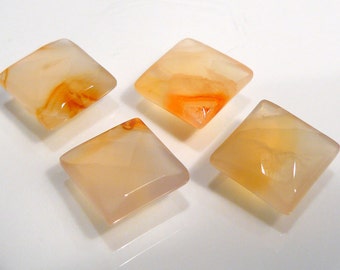 4 Beads....Natural Carnelian Faceted Diamond Shape Briolette Beads....13x13mm....BB