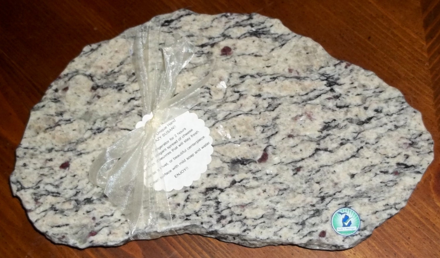 Hand Chiseled Granite Lazy Susan by graniteaccents on Etsy