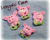 Pig, Needle felted Pink Pig Pin,