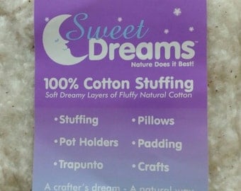 Sweet Dreams 100% Cotton Stuffing-1 lb bag-Please read listing