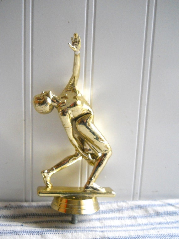 Crazy vintage bowling trophy topper Funny trick shot