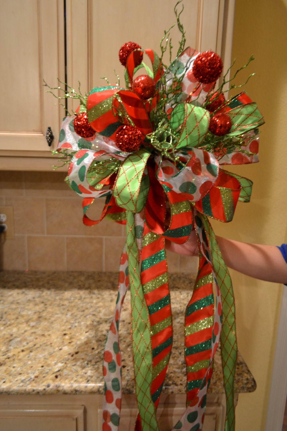 red and green christmas tree topper by kristenscreations red and green christmas tree topper by kristenscreations
