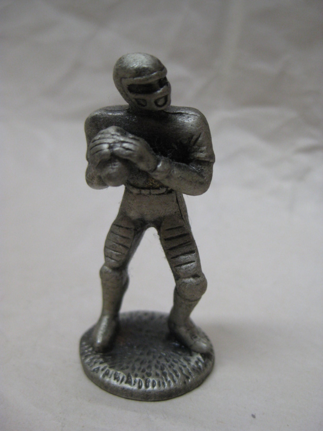 Football Player Figurine Bronze Vintage Miniature Metal