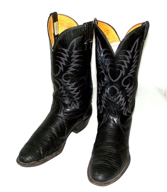 tony lama black lizard