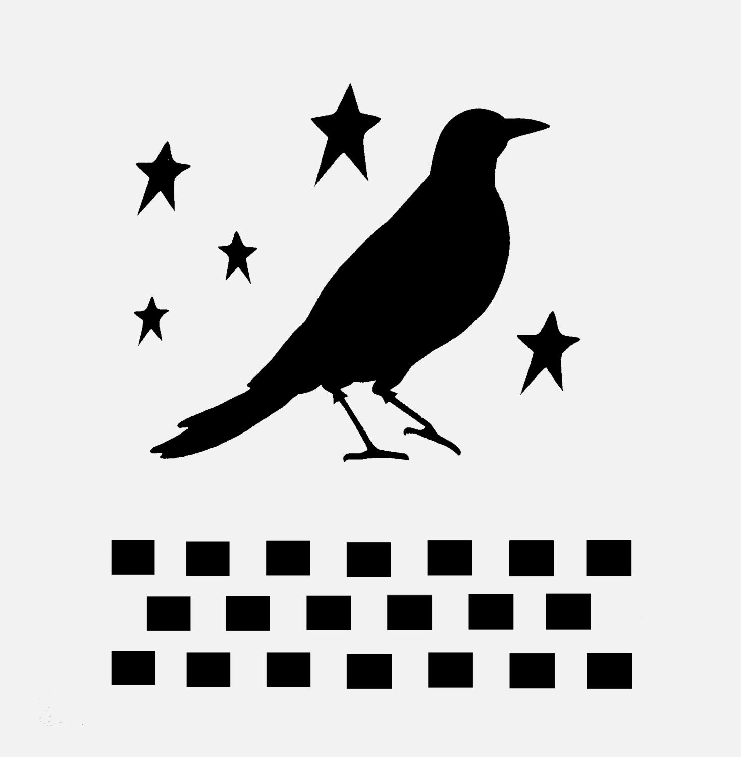 crow primitive stencil stencils star stars bird by sunflower33