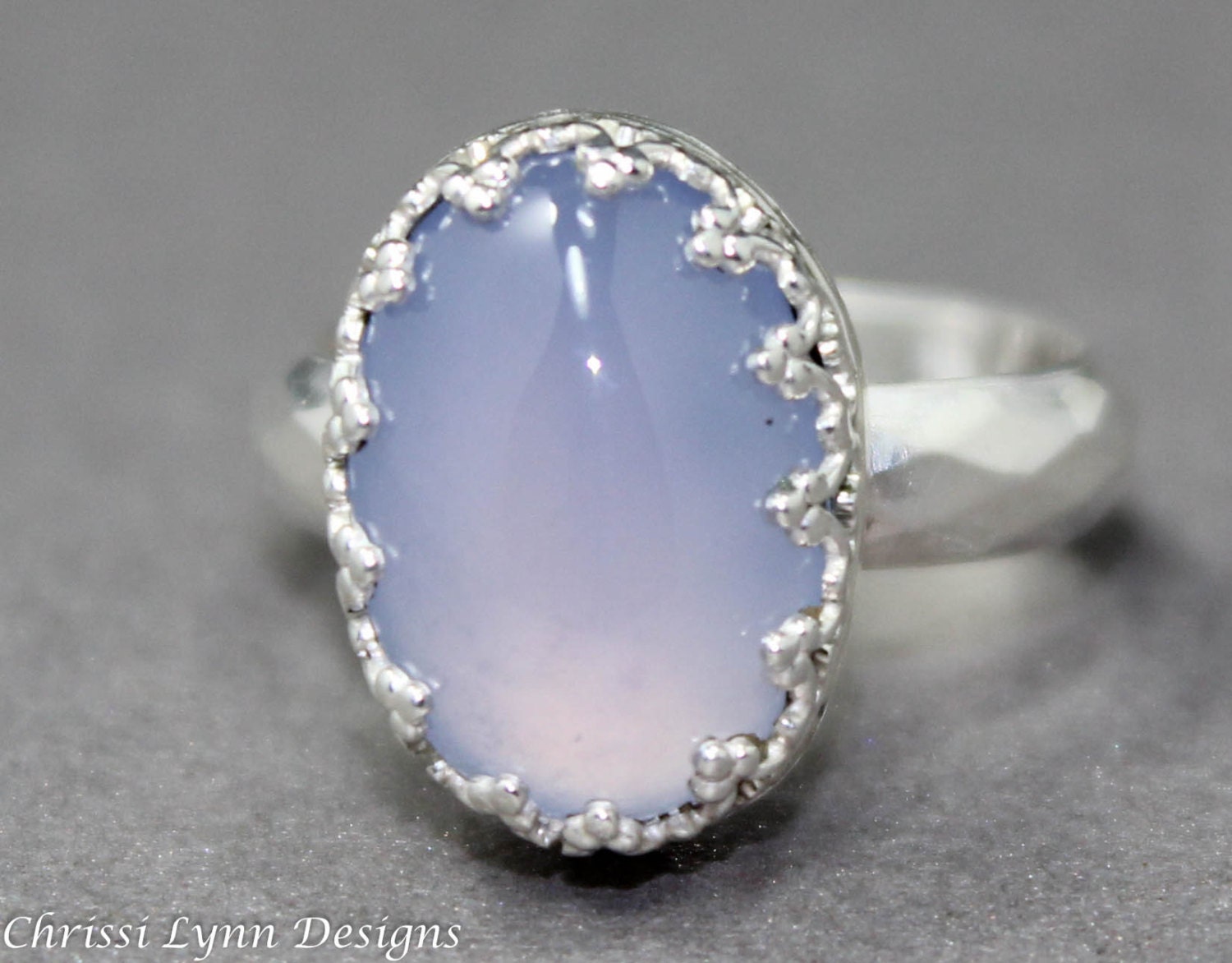 Blue Chalcedony Ring Fancy Blue Chalcedony Ring