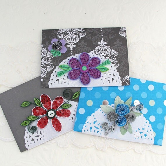 Envelopes Paper Quilling Mini SmallGift Card by EnchantedQuilling