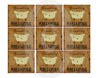 Labels Printable 4 Per Sheet Primitive Grungy Vintage Ads