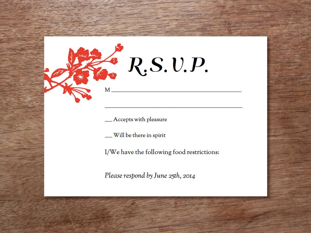 Wedding Rsvp Postcard Template Free