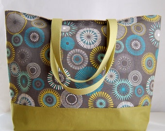 Grey Starburst XL Extra Large BIG Tote Bag / Beach Bag - Ready to Ship