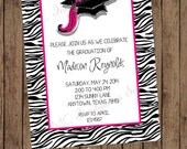 Zebra Graduation Celebration Invitations, Any color - 1.00 each with envelope Il_170x135