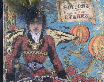 Steampunk Spells 3D art collage, Steampunk collage