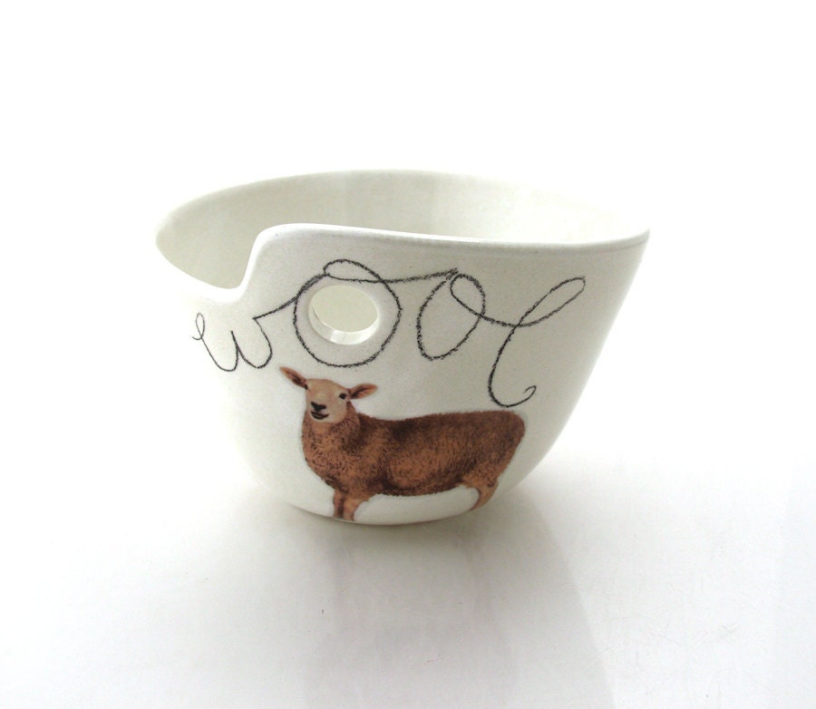 Yarn bowl knit bowl wool lamb white sheep crochet bowl