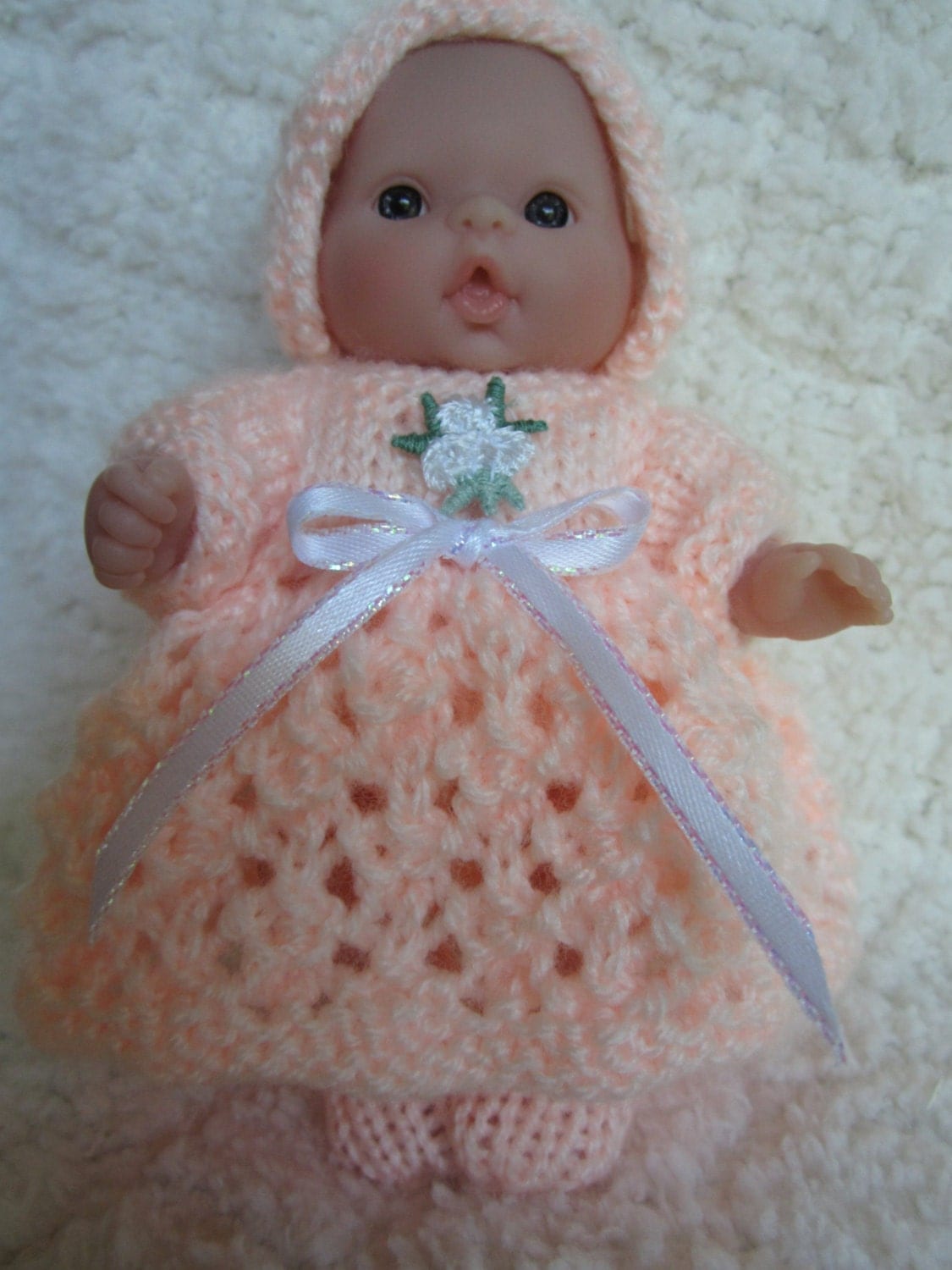 Knitting Pattern Itty Bitty Baby Dolls Lattice Lace Dress