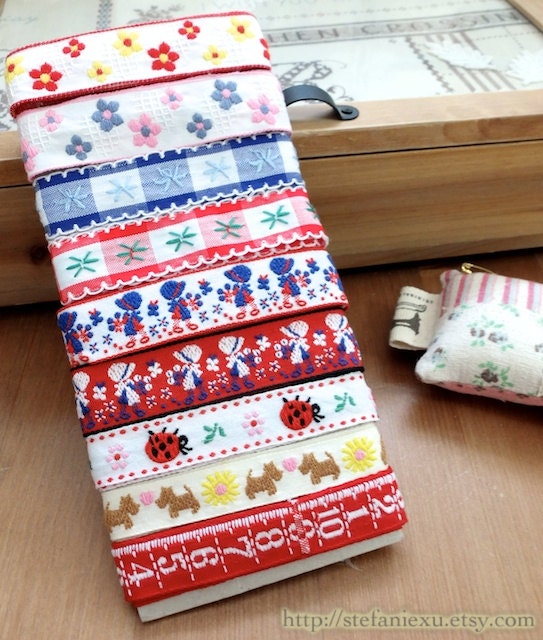 1 Yard Sewing Tape/Ribbon Embroidery Cherry Blossom Floral