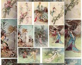 Fairies Illustrated by Warwick Goble Digital Collage Sheet Victorian Illustrations Instant  Download Printables
