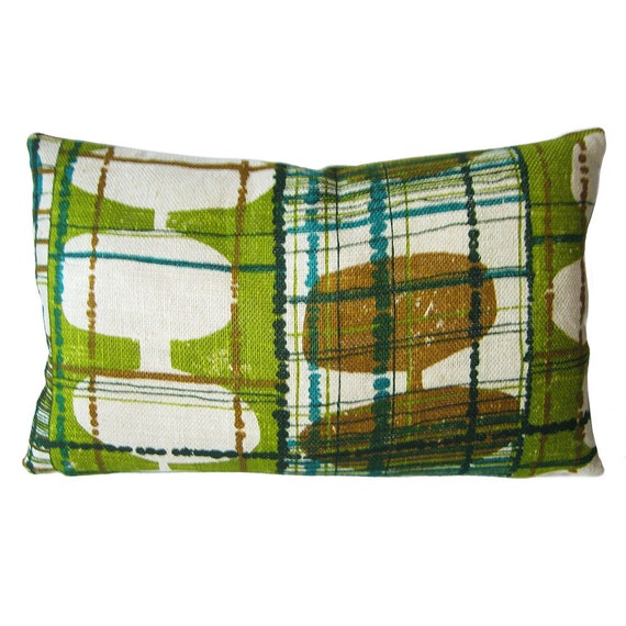 Throw Pillow Mid Century Modern Linen Pillow Cover 1950s