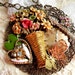 upcycle pin necklace jewelry collage butterfly garden shabby chic assemblage SOLSTICE
