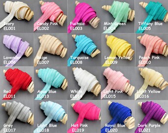 5 Yards 5/8 Fold Over Elastic Shinny Foldover Elastic Cord Elastic Headband Elastic Lace FOE Hair Bow Tie DIY Wholesale EL999