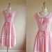 1940s Dress - Vintage 40s Sundress - Pink Gingham Cotton Dress S M - Easy like Sunday Morning