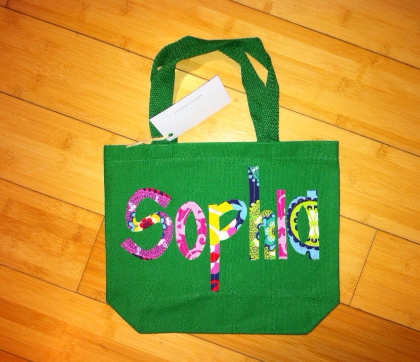 Personalized Kids Tote Bag by sunshineseams on Etsy