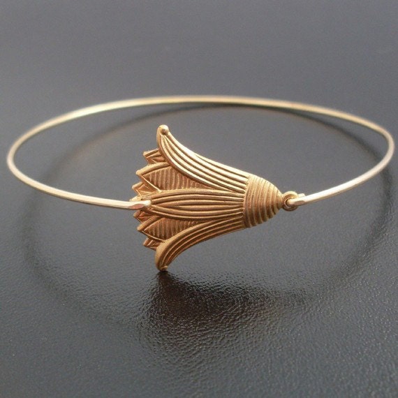 Tulip Bangle Bracelet Gold Flower Bracelet Flower
