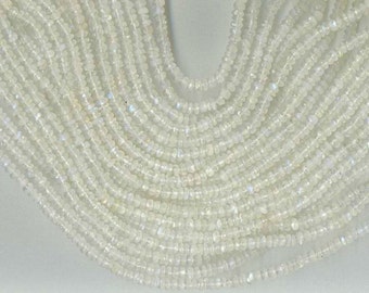 14" Strand 4mm Faceted RAINBOW MOONSTONE Rondelle Beads