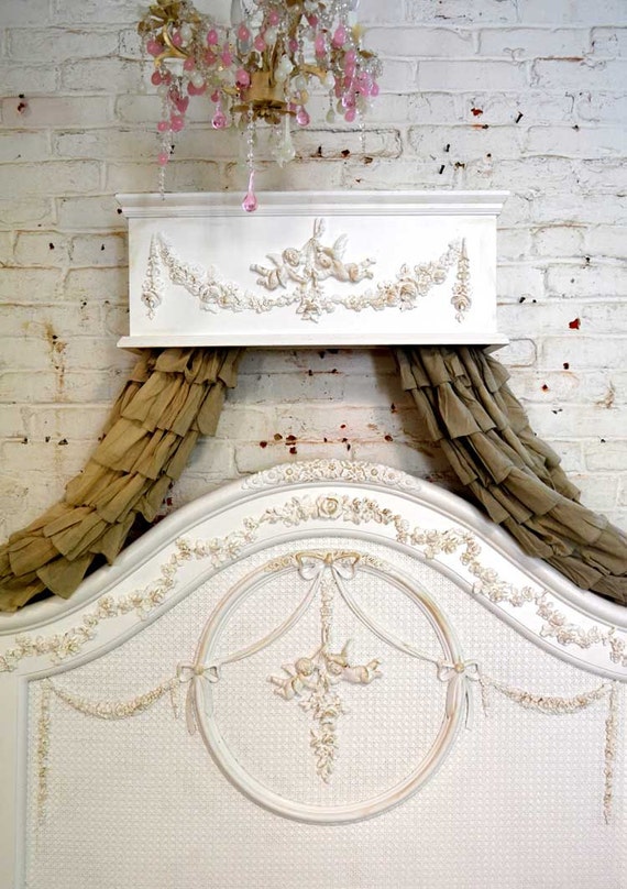 bed crown painted cottage chic shabby handmade bed crown bed crown painted cottage chic shabby handmade bed crown