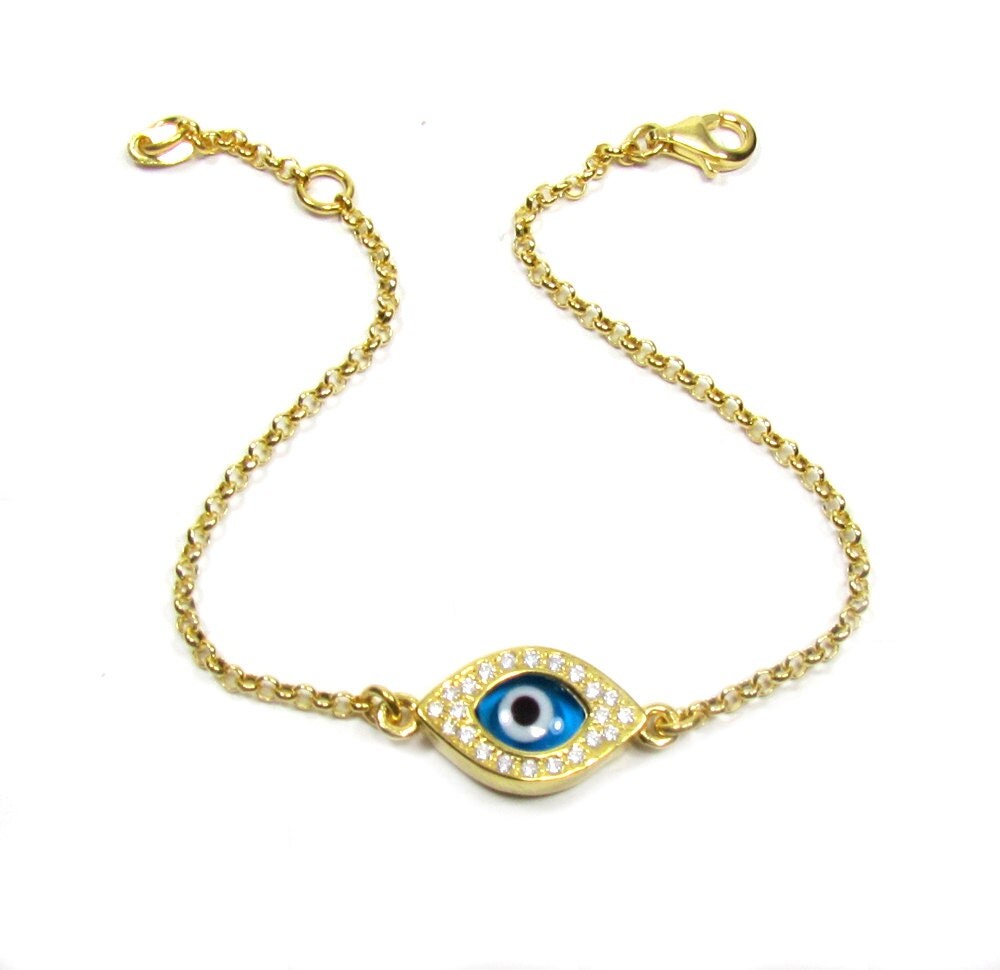 Evil Eye Bracelet Reversible Cz Sterling Silver Celebrity