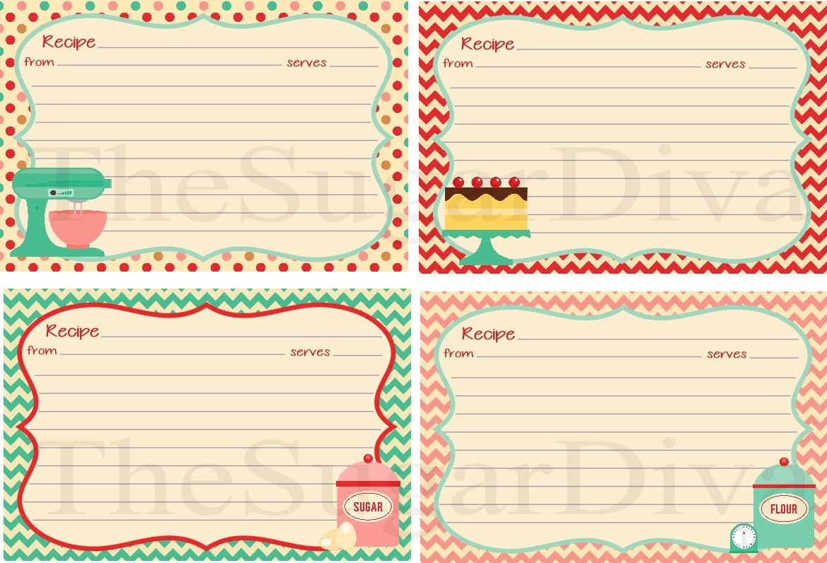 Recipe Cards Cute Cottage Style Recipe Card DIY by ThePartyFairy