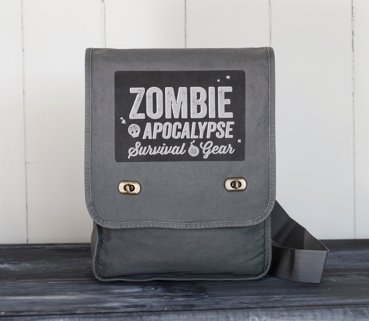 Zombie Apocalypse Field Bag School Bag Smoke Gray