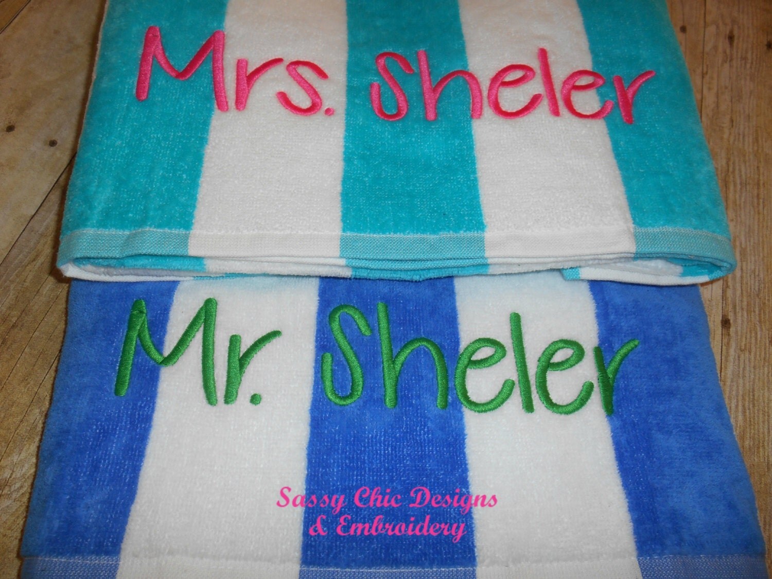 Mr. and Mrs. Beach Towels/Pool Towels/Bride and Groom Beach