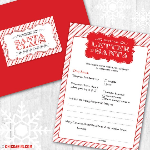 SALE ORIGINAL Official Letter to Santa Kit Set of 4 by ...