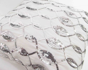 white pillow decorative pillow cushion cover pillow cover sequins pillow handmade silk pillow home decor throw - White Decorative Pillows white pillow decorative pillow cushion cover pillow cover sequins pillow handmade silk pillow home decor throw - White Decorative Pillows