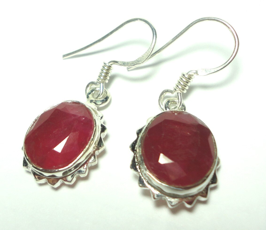 Ruby Earrings Real Ruby Jewels in Solid by DesignsbyDianeR on Etsy