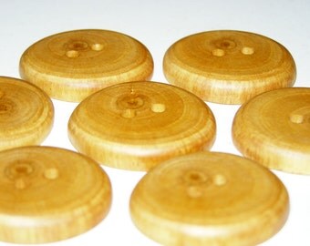 7 Handmade plum wood buttons, accessories (1,26" diameter x 0,28" thick)
