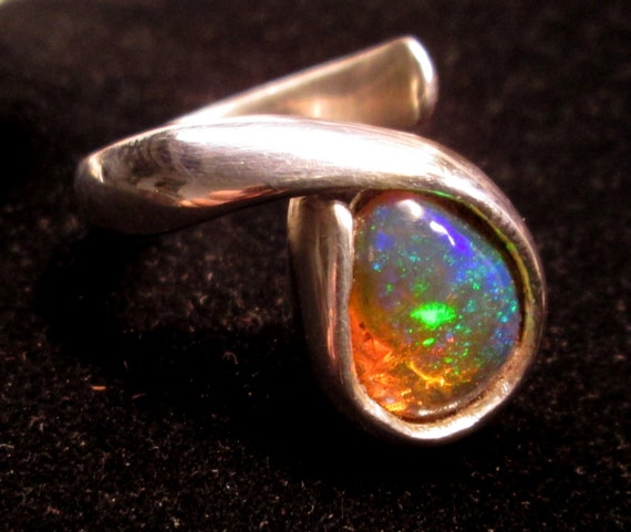 Opal Nebula Silver Ring Genuine Gemstone Ethiopian Wello