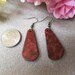 Redwood Dangle Earrings Exotic Wood with Vintage Bronze Ear wires handcrafted ecofriendly watercolorsNmore