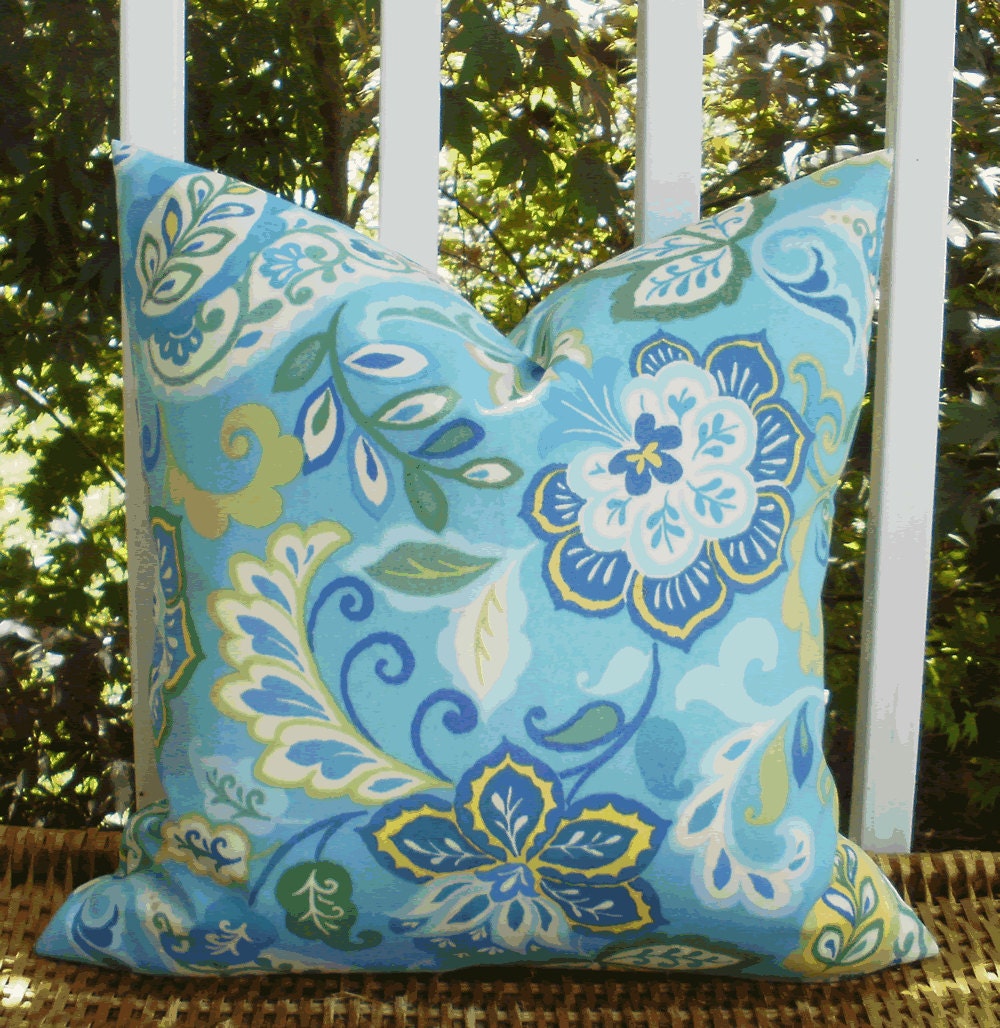 SALE Decorative Outdoor Pillow 18 X 18 Outdoor Floral