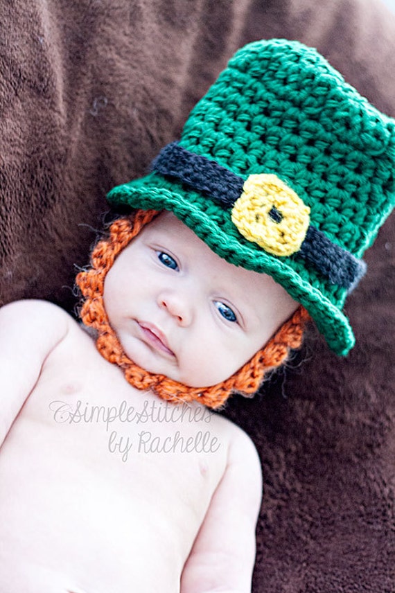 RTS Crochet Newborn Leprechaun Hat Crochet Hat Leprechaun