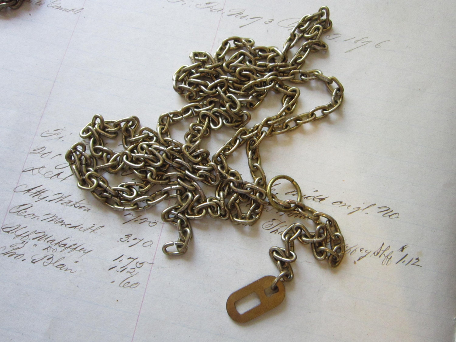 vintage clock chain 54 inches oval links cc54a