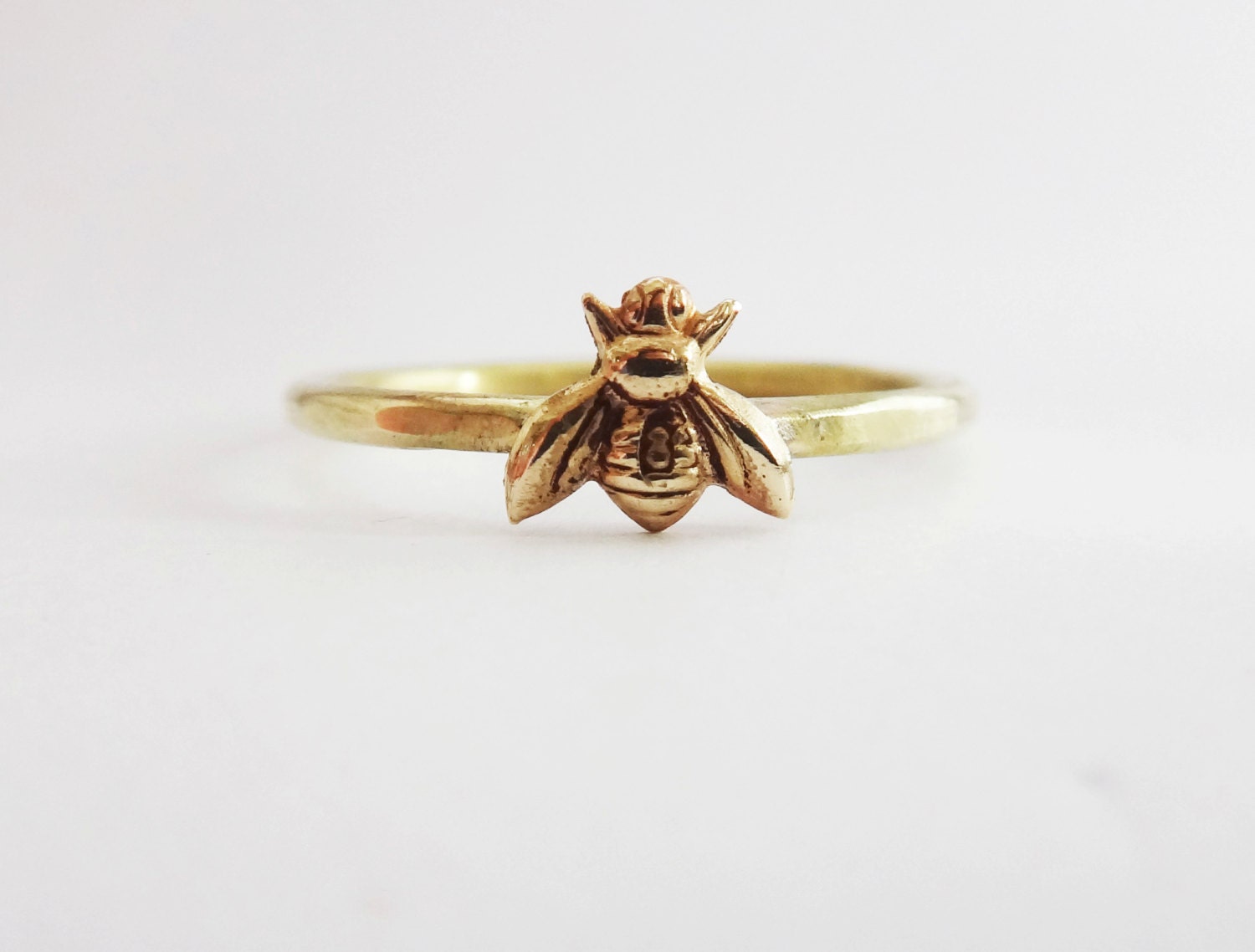 Bee ring tiny honeybee ring gold bee ring gold brass bee