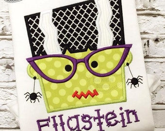 Bride of Frankenstein Head applique embroidery design